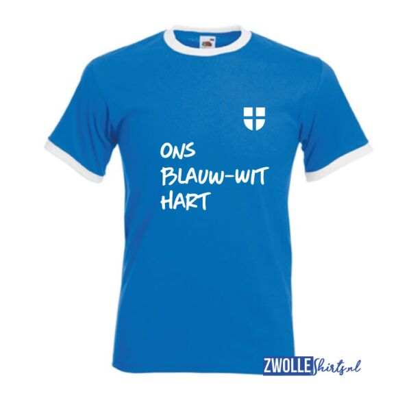 Zwolle Ons Blauw-Wit Hart T-shirt Thumbnail